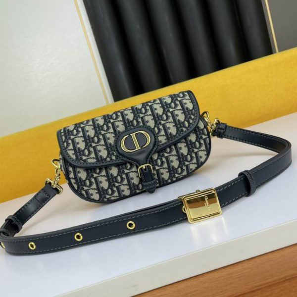 Dior Bobby East-West Bag Blue Monogram 21*12*5 CM (Next to Original)