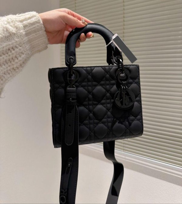 Dior Small Lady ABCDior Bag All Black 20*17*8 CM (Next to Original)