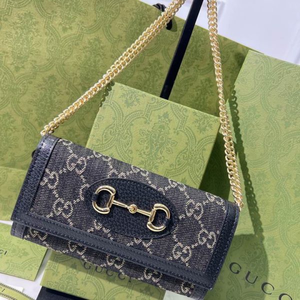 Gucci Horsebit Wallet with Chain Black 19*10.5*3.5 CM (Next to Original)