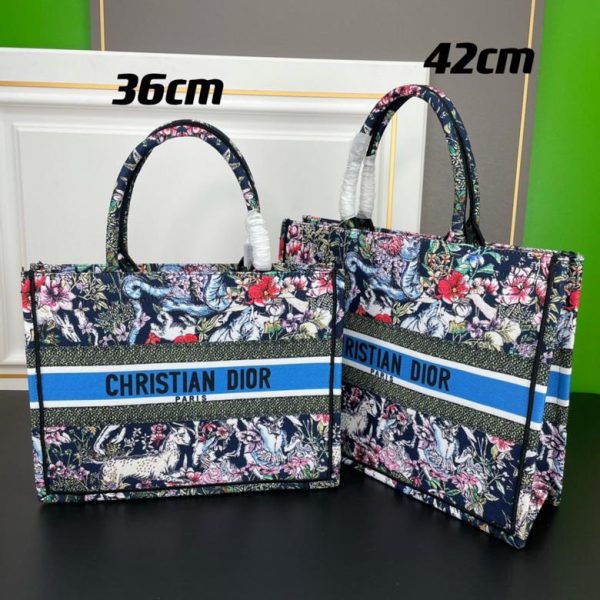 Dior Medium Book Tote Multicolored Blue 36.5*28*17.5 CM (Next to Original)