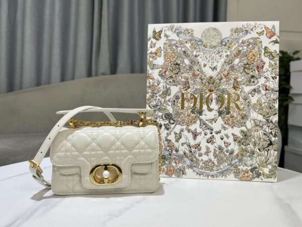 Dior Mini Jolie Top Handle Bag White 19*12*6 CM (Next to Original)