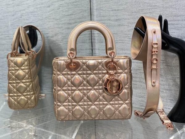 Small Lady Dior ABCDior Bag Rose Gold 20*17*8 CM (Next to Original)