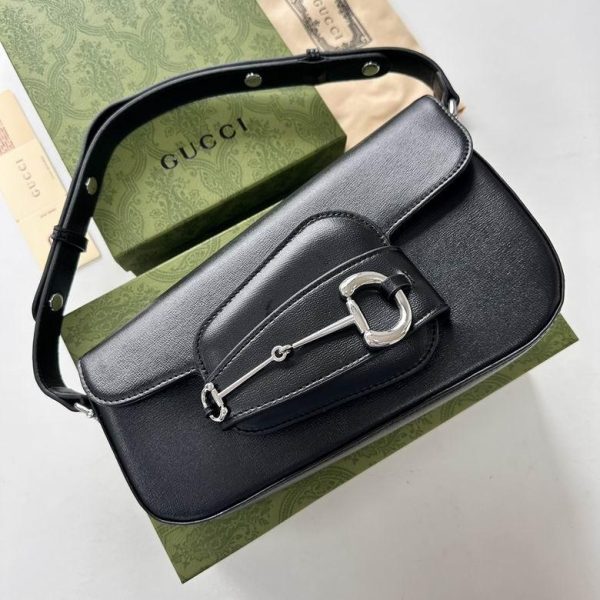Gucci Horsebit 1955 Small Shoulder Bag Black 26.5*17*10.5 CM (Next to Original)