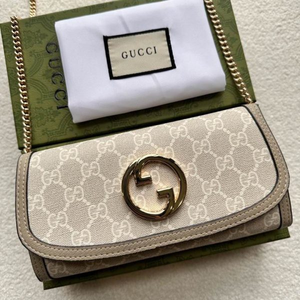 Gucci Blondie Continental Chain Wallet Beige 21*10.5 CM (Next to Original)