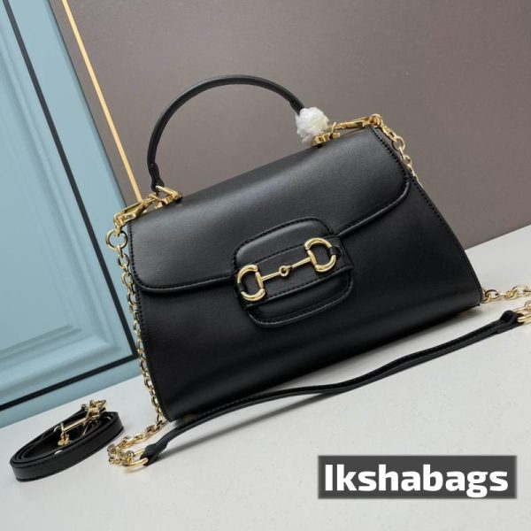 Gucci Horsebit 1955 Medium Bag Black 28.5*19.8*12.9 CM (Next to Original)