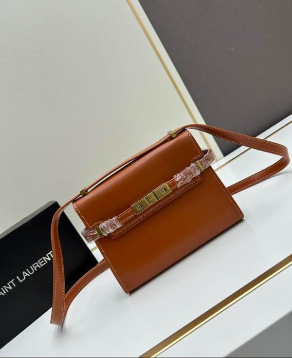YSL Manhattan Mini in Brown with Golden Hardware 19*14*4 (Next to Original)