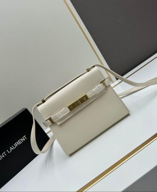 YSL Manhattan Mini in White with Golden Hardware 19*14*4 CM (Next to Original)
