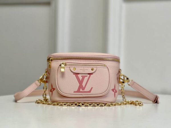 LV Mini Bumbag in Pink with Golden Hardware 17*12*9.5 CM (Next to Original)
