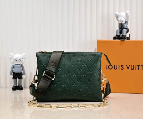 LV Coussin PM Green with Green Belt and Golden Hardware 26*20*12 CM (Next to Original)