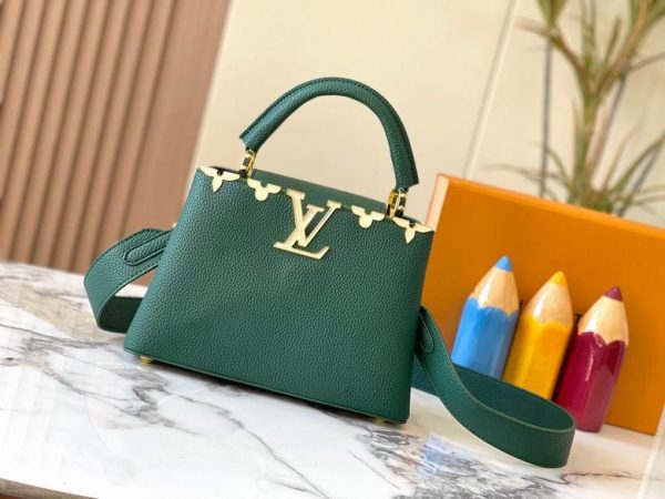 LV Capcunines BB Green with Golden Hardware 27*18*9 CM (Next to Original)