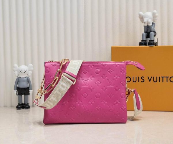 LV Coussin PM Pink with Beige Belt and Golden Hardware 26*20*12 CM (Next to Original)