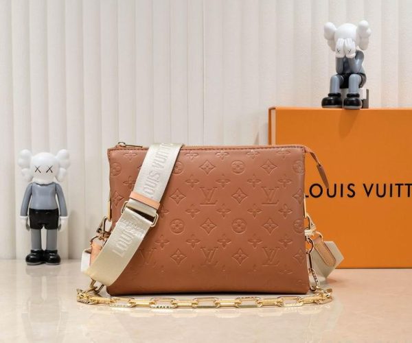 LV Coussin PM Tan with Beige Belt and Golden Hardware 26*20*12 CM (Next to Original)