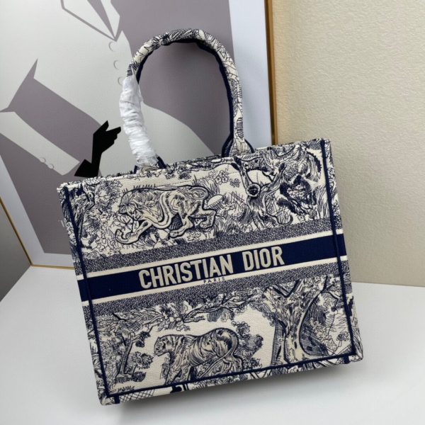 Dior Large Book Tote in Blue 41.5*34.5*16 CM (Mirror Quality)