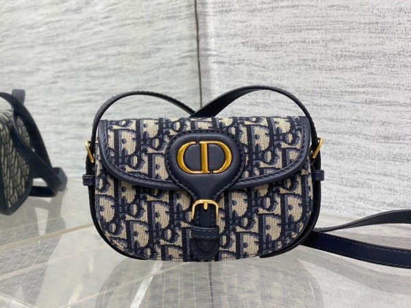 Dior New Bobby Mini Bag in Blue 17.5*11*3.5 CM (Mirror Quality)