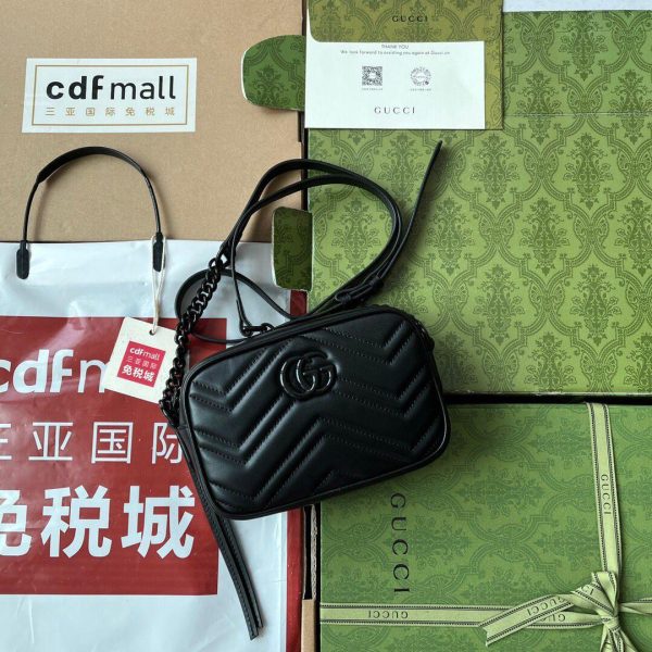 Gucci Marmont Mini Shoulder Bag in Black 18*12*6 CM (Mirror Quality)