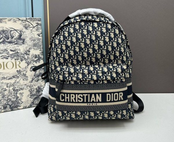 Dior Travel Backpack in Blue 40*33*17 CM (Mirror Quality)
