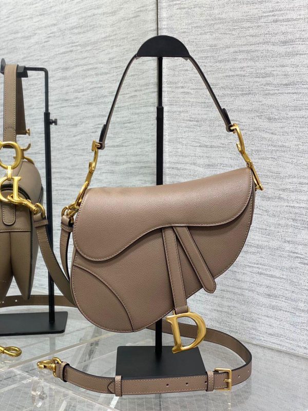 Dior Saddle Bag with Strap in Brown 24*16*8 CM (Mirror Quality)