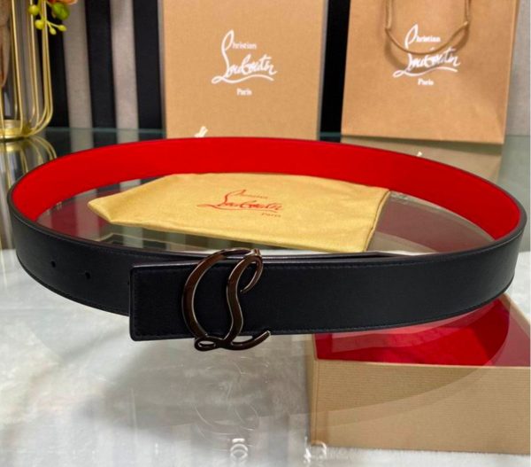 CL Logo Belt Reversible in Red and Black