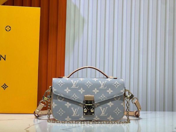Louis Vuitton Pochette Métis East West in Light Blue 21.5*13.5*6 CM (Next to Original)