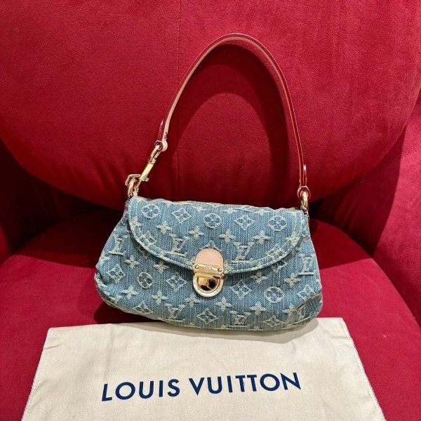 Louis Vuitton 2005 Mini Pleaty Handbag in Blue 25*15*9 CM (Mirror Quality)